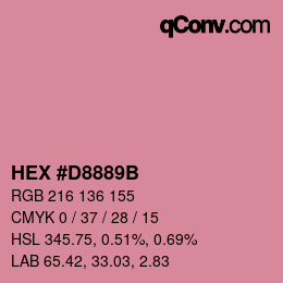 Color code: HEX #D8889B | qconv.com