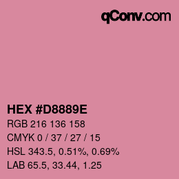 Color code: HEX #D8889E | qconv.com