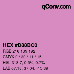 Color code: HEX #D88BC0 | qconv.com