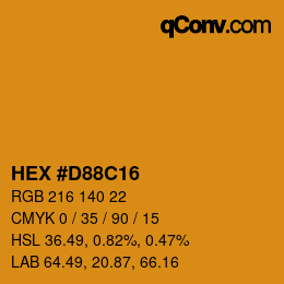 Color code: HEX #D88C16 | qconv.com