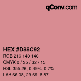 Color code: HEX #D88C92 | qconv.com
