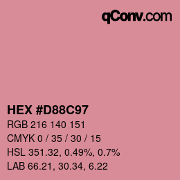 カラーコード: HEX #D88C97 | qconv.com