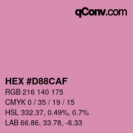 颜色代码: HEX #D88CAF | qconv.com