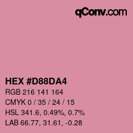 Color code: HEX #D88DA4 | qconv.com