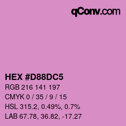 カラーコード: HEX #D88DC5 | qconv.com