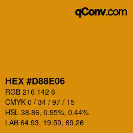 Color code: HEX #D88E06 | qconv.com