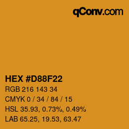 颜色代码: HEX #D88F22 | qconv.com