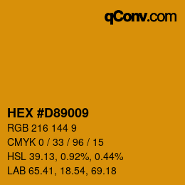 Color code: HEX #D89009 | qconv.com