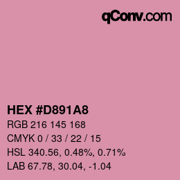カラーコード: HEX #D891A8 | qconv.com