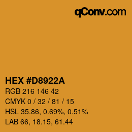 Farbcode: HEX #D8922A | qconv.com