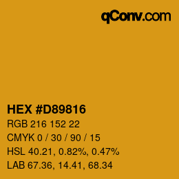 カラーコード: HEX #D89816 | qconv.com