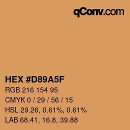 カラーコード: HEX #D89A5F | qconv.com