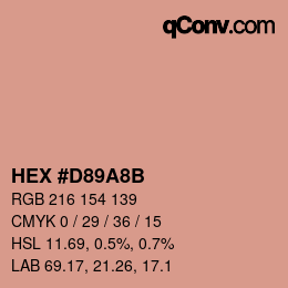 カラーコード: HEX #D89A8B | qconv.com