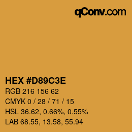 Color code: HEX #D89C3E | qconv.com