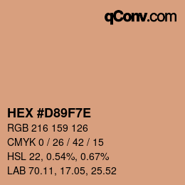 Color code: HEX #D89F7E | qconv.com