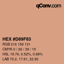 颜色代码: HEX #D89F83 | qconv.com