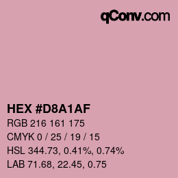 カラーコード: HEX #D8A1AF | qconv.com