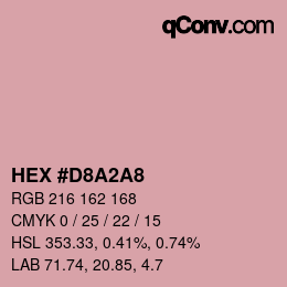 颜色代码: HEX #D8A2A8 | qconv.com