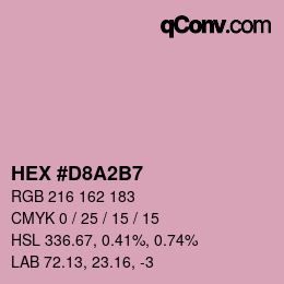 颜色代码: HEX #D8A2B7 | qconv.com