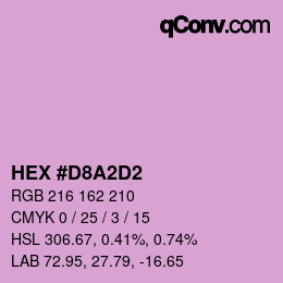 Color code: HEX #D8A2D2 | qconv.com