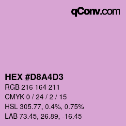 Color code: HEX #D8A4D3 | qconv.com