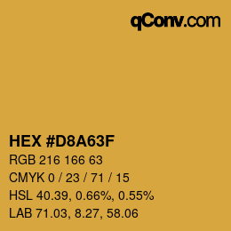 Code couleur: HEX #D8A63F | qconv.com