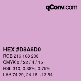 カラーコード: HEX #D8A8D0 | qconv.com