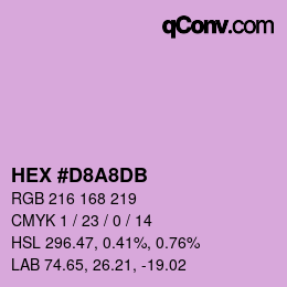 カラーコード: HEX #D8A8DB | qconv.com