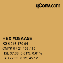 カラーコード: HEX #D8AA5E | qconv.com