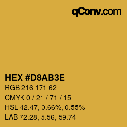 Color code: HEX #D8AB3E | qconv.com