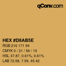 カラーコード: HEX #D8AB5E | qconv.com