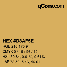 カラーコード: HEX #D8AF5E | qconv.com