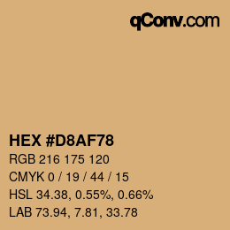 Color code: HEX #D8AF78 | qconv.com