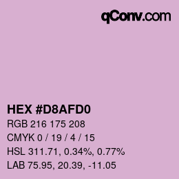 カラーコード: HEX #D8AFD0 | qconv.com