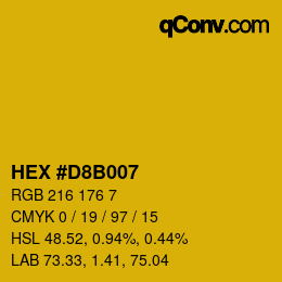 Color code: HEX #D8B007 | qconv.com
