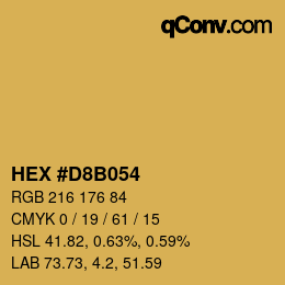 カラーコード: HEX #D8B054 | qconv.com