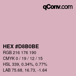 颜色代码: HEX #D8B0BE | qconv.com