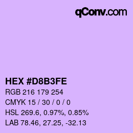 Color code: HEX #D8B3FE | qconv.com