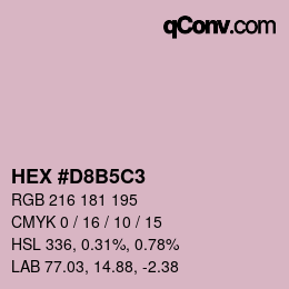 Farbcode: HEX #D8B5C3 | qconv.com