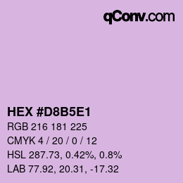 Color code: HEX #D8B5E1 | qconv.com