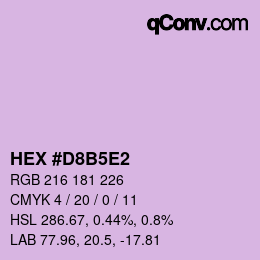カラーコード: HEX #D8B5E2 | qconv.com