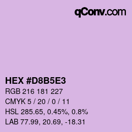 カラーコード: HEX #D8B5E3 | qconv.com