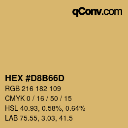 カラーコード: HEX #D8B66D | qconv.com