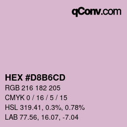 颜色代码: HEX #D8B6CD | qconv.com