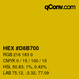 Color code: HEX #D8B700 | qconv.com