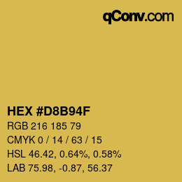 Color code: HEX #D8B94F | qconv.com