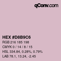 颜色代码: HEX #D8B9C6 | qconv.com