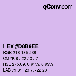 Color code: HEX #D8B9EE | qconv.com