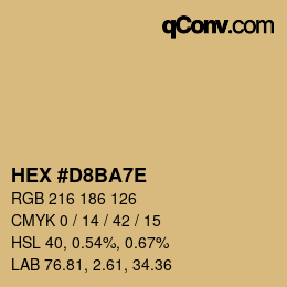 Color code: HEX #D8BA7E | qconv.com
