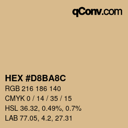 Color code: HEX #D8BA8C | qconv.com